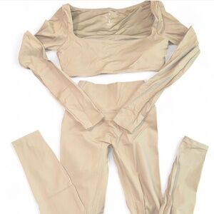 CSB tan/cream workout set Worn once- sz M